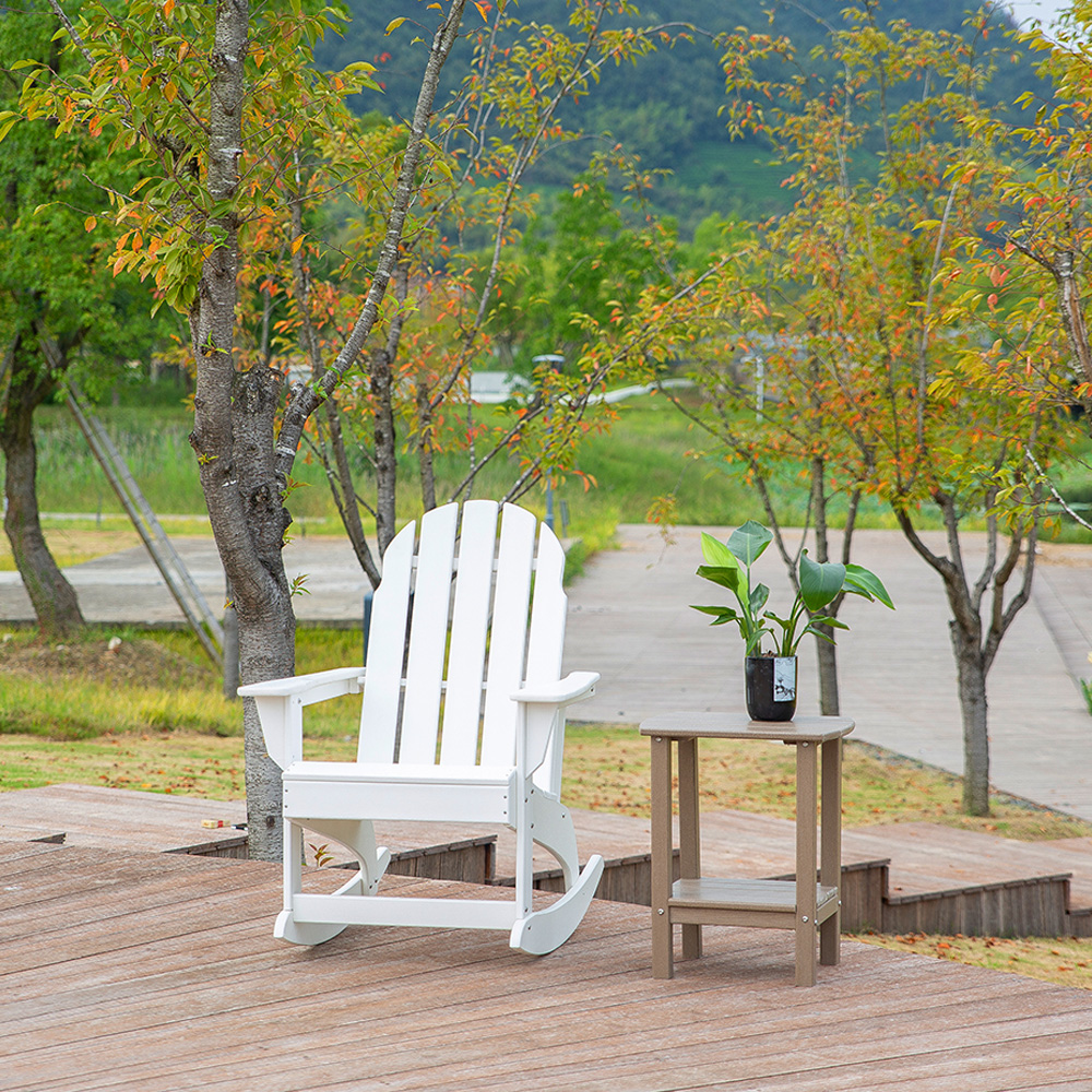 ADM011 Kerusi Goyang Teras Putih - Kerusi Adirondack Luaran